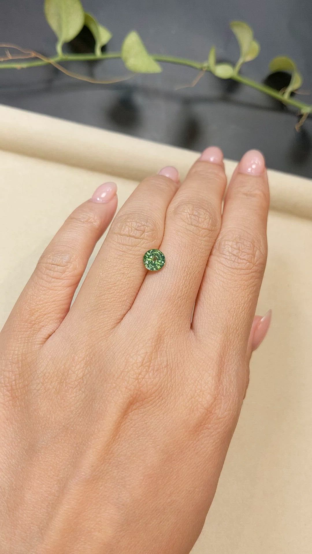 1.22 Ct. Green Zircon from Ceylon (Sri Lanka) Size Video