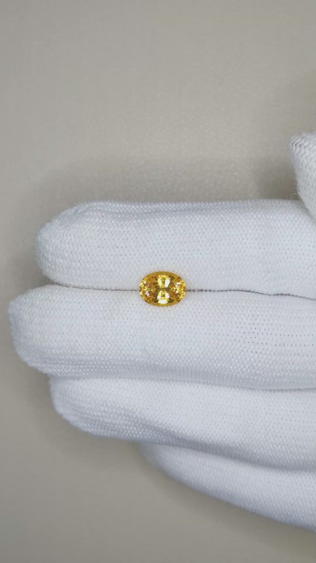 1.99 Ct. Yellow Zircon from Ceylon (Sri Lanka) Size Video