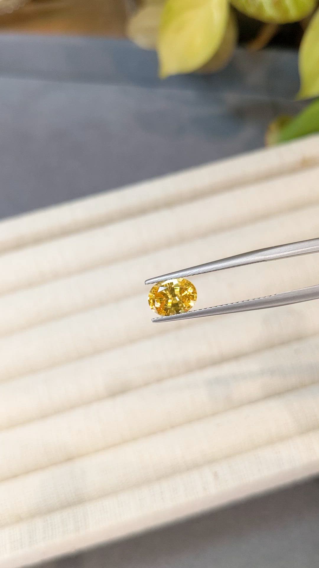 1.99 Ct. Yellow Zircon from Ceylon (Sri Lanka) Size Video