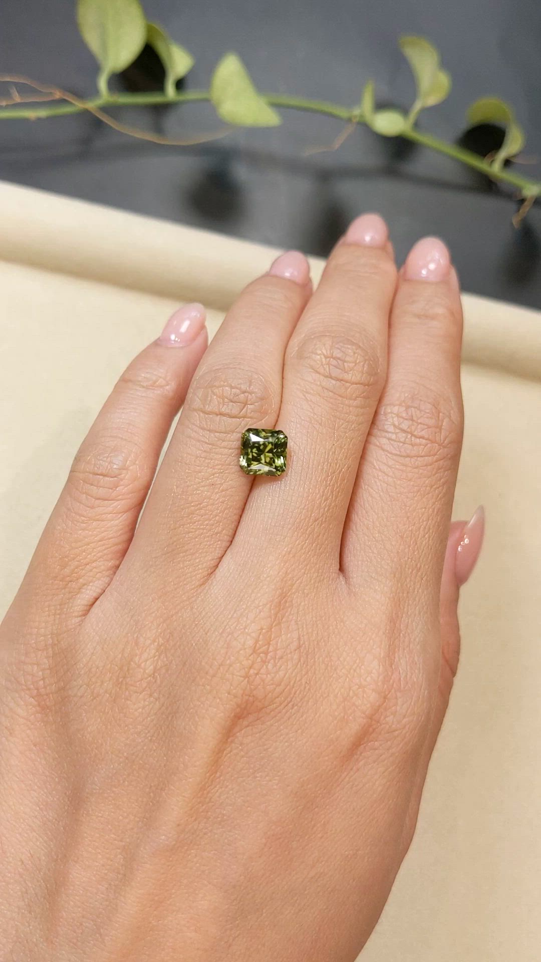 3.15 Ct. Greenish Yellow Zircon from Ceylon (Sri Lanka) Size Video