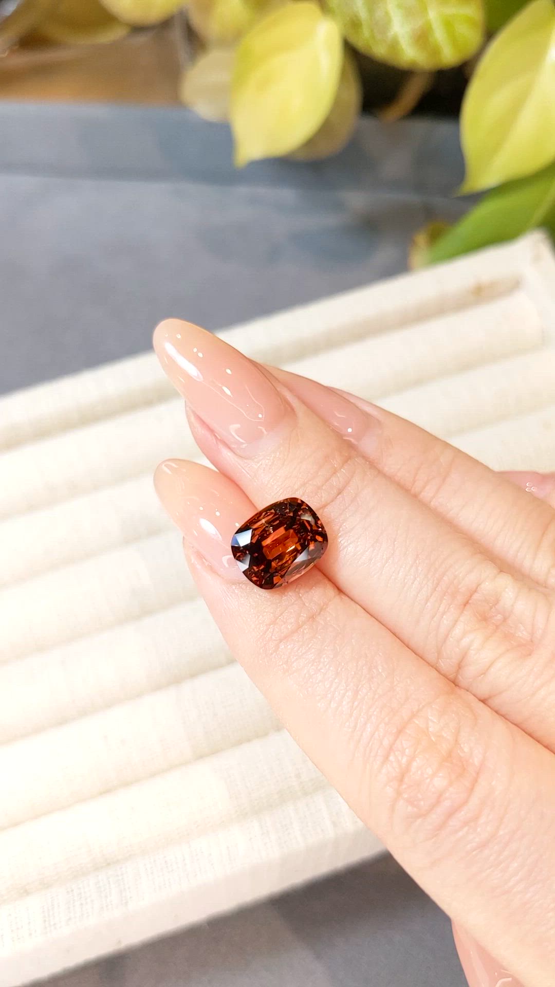 6.52 Ct. Orangish Brown Malaya Garnet from Tanzania Size Video