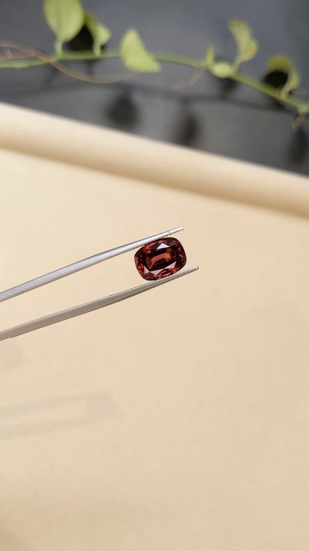 6.71 Ct. Pinkish Red Malaya Garnet from Tanzania Size Video