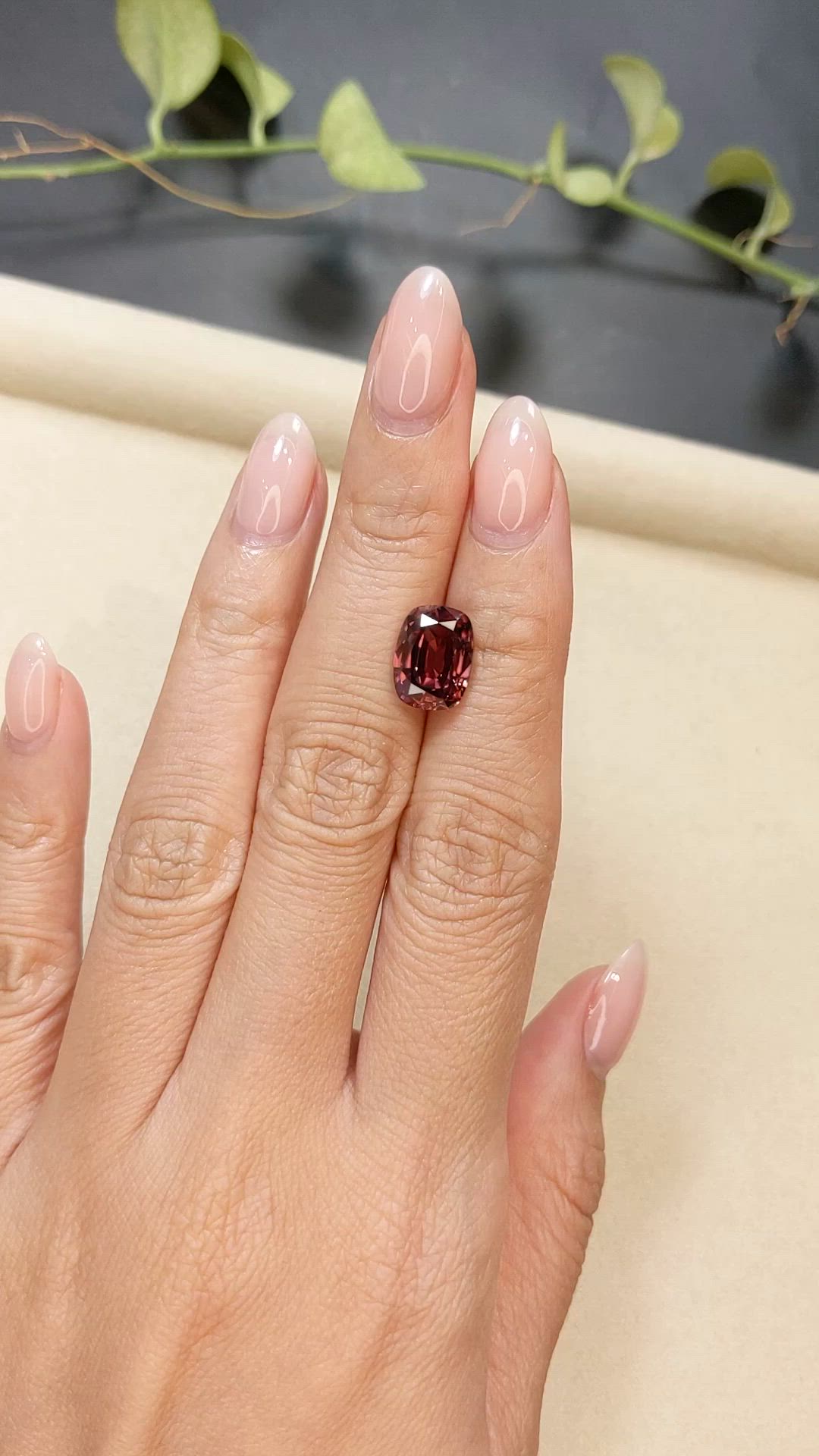 6.71 Ct. Pinkish Red Malaya Garnet from Tanzania Size Video