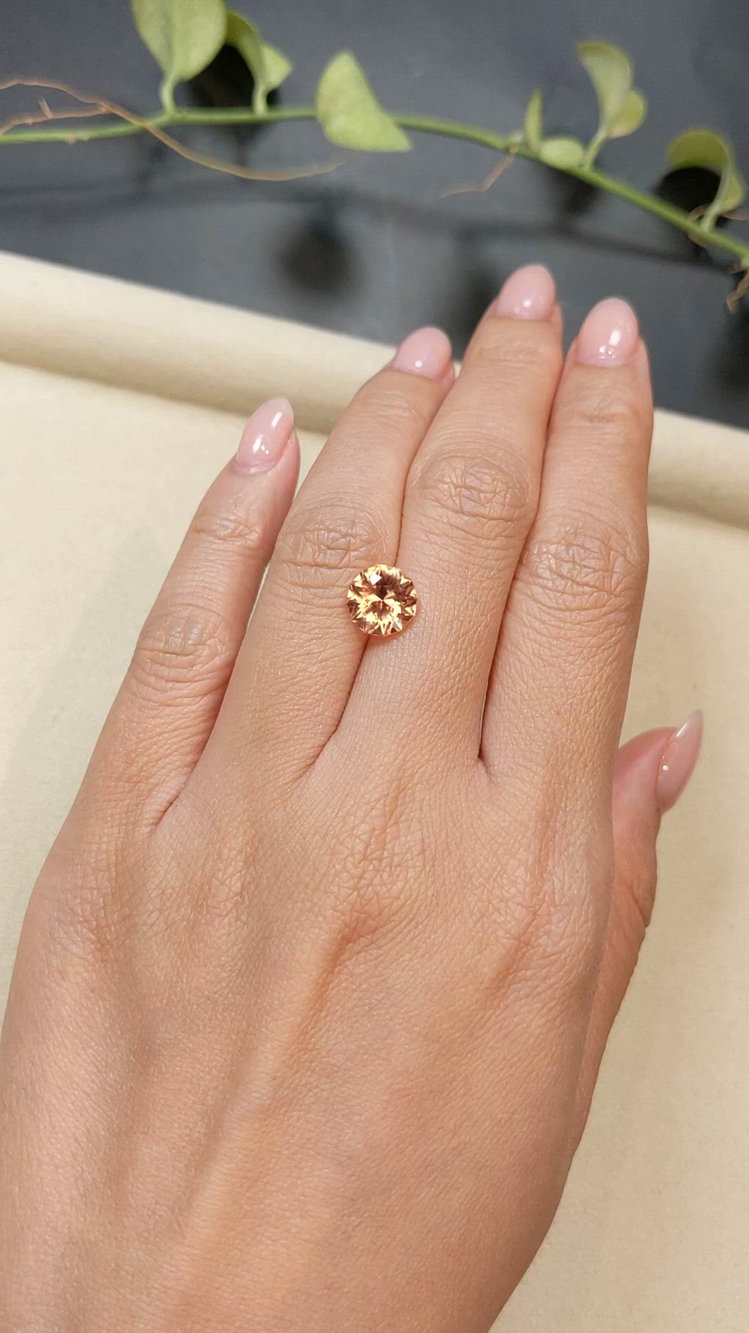 2.64 Ct. Orangish Brown Garnet from South Africa Size Video
