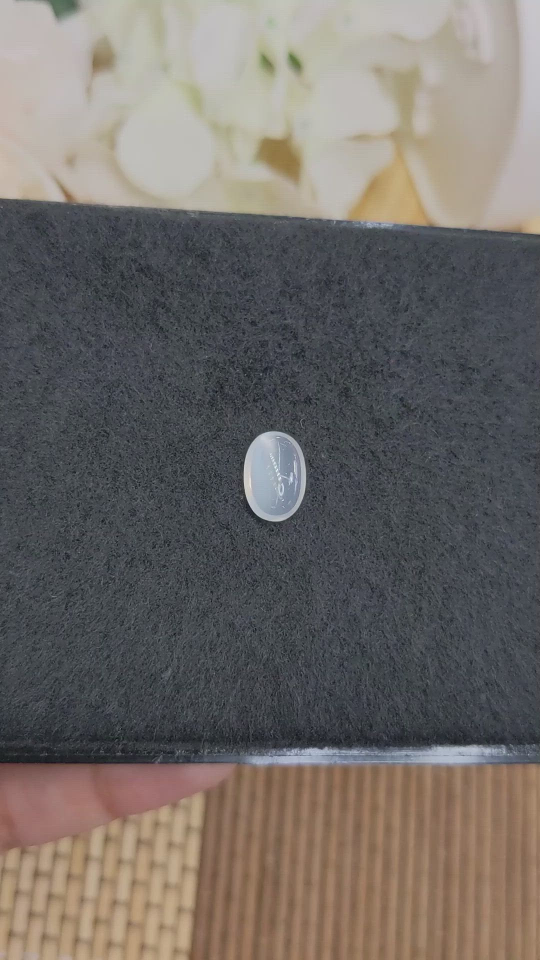 2.37 Ct. White Cabochon Moonstone from Ceylon (Sri Lanka) Size Video