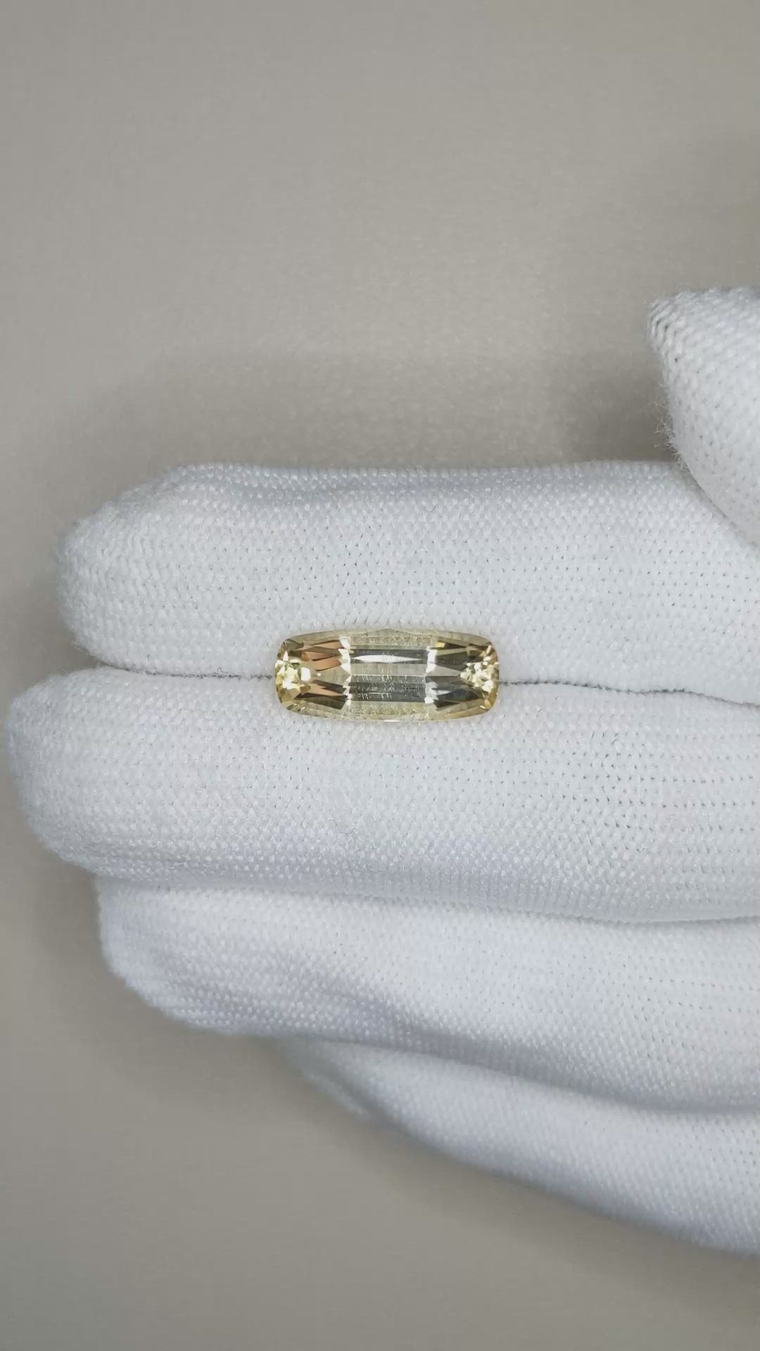 4.11 Ct. Orangish Yellow Precious Topaz from Brazil Size Video