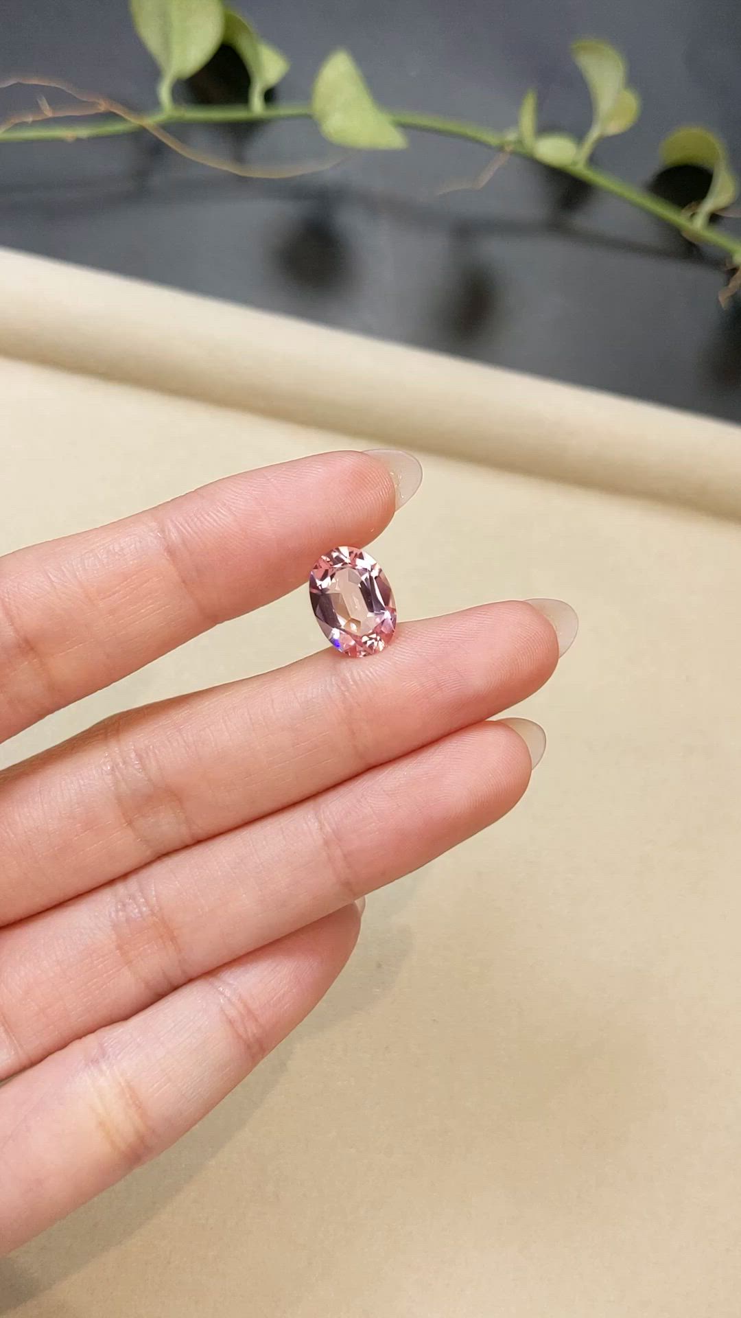 3.86 Ct. Pink Morganite from Brazil Size Video