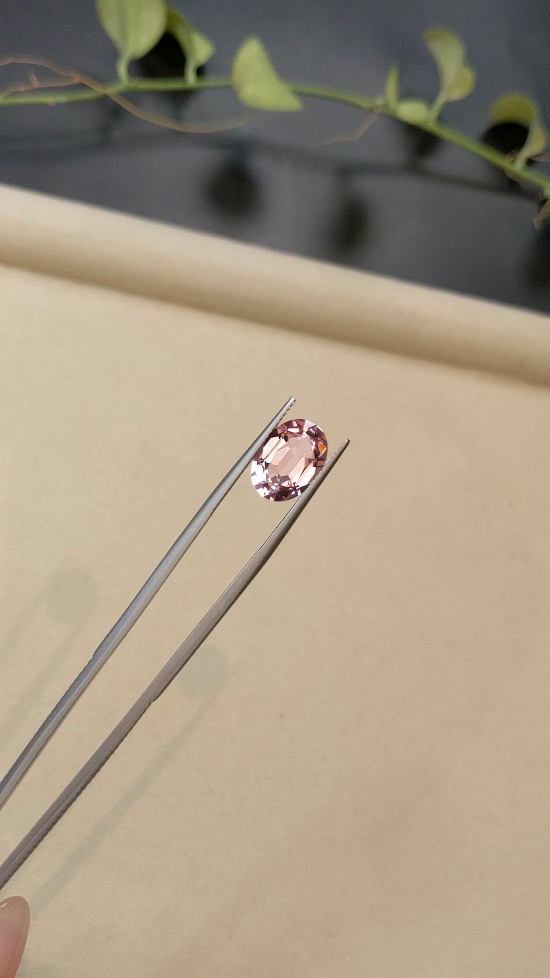 3.86 Ct. Pink Morganite from Brazil Size Video