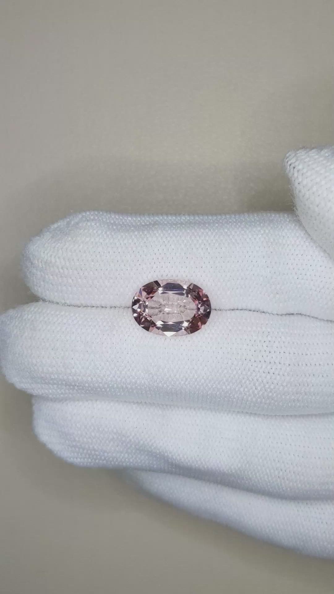 3.86 Ct. Pink Morganite from Brazil Size Video