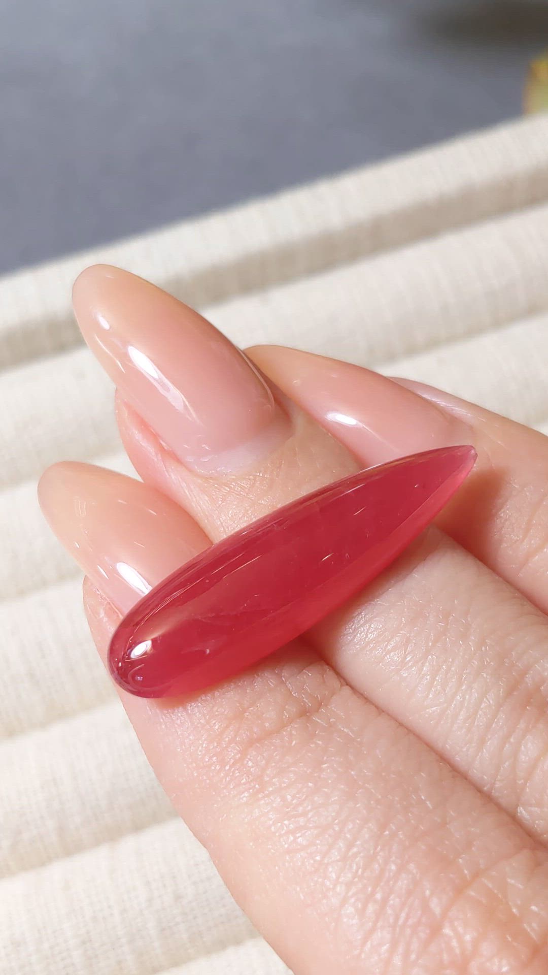 14.52 Ct. Red Rhodonite from Brazil Size Video