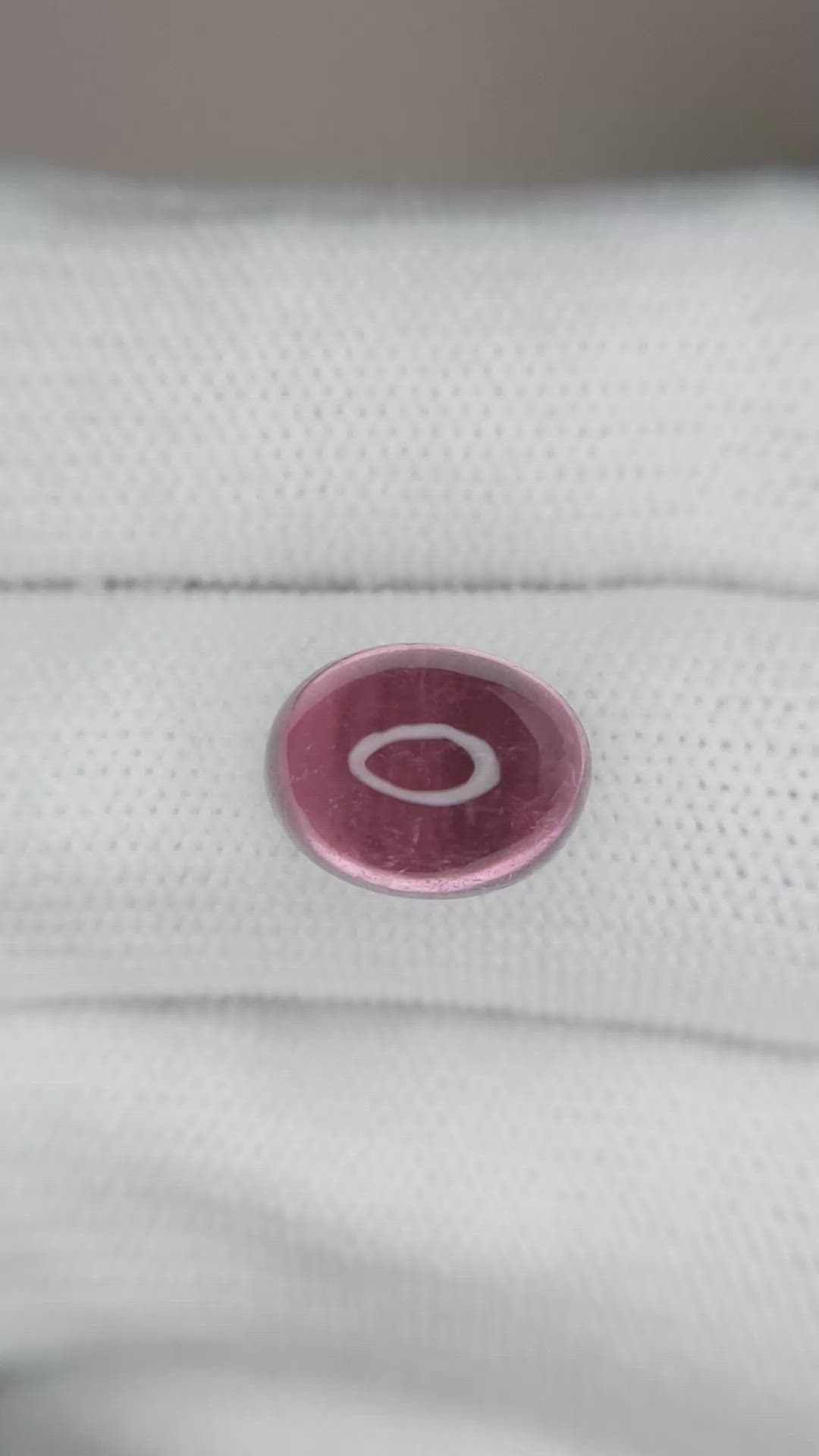 7.23 Ct. Reddish Pink Cabochon Rubellite Tourmaline from Nigeria Size Video