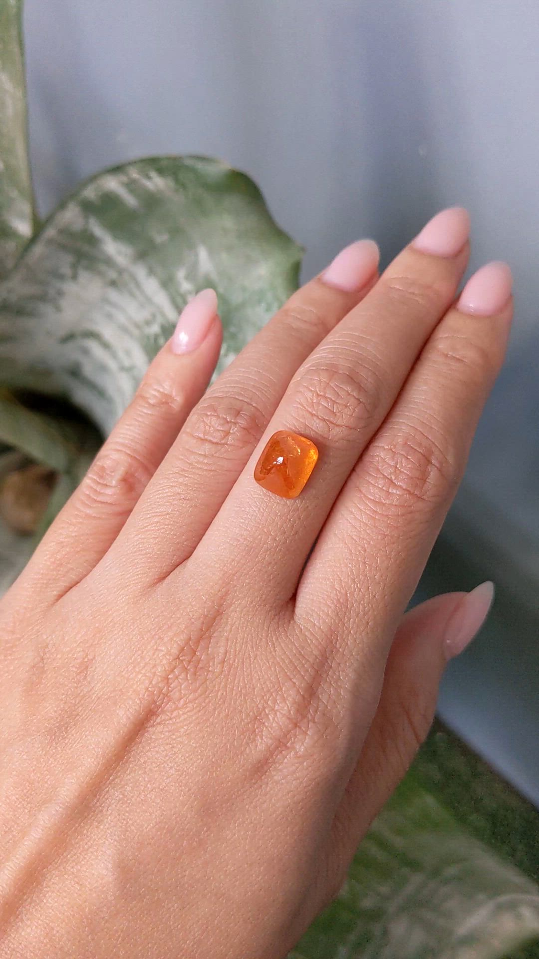6.87 Ct. Orange Cabochon Spessartite Garnet from Nigeria Size Video
