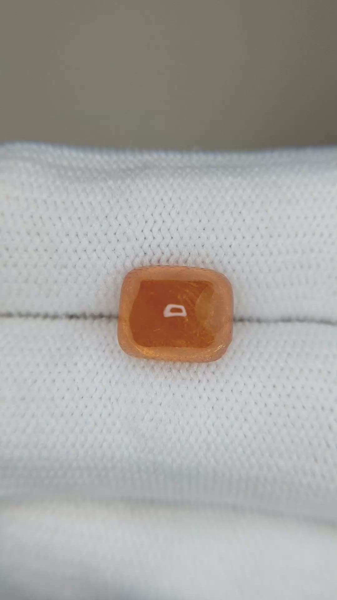 6.87 Ct. Orange Cabochon Spessartite Garnet from Nigeria Size Video