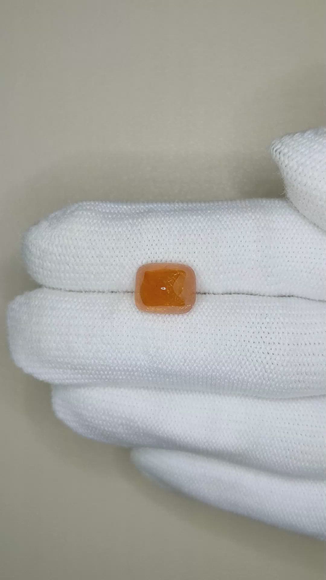 6.87 Ct. Orange Cabochon Spessartite Garnet from Nigeria Size Video