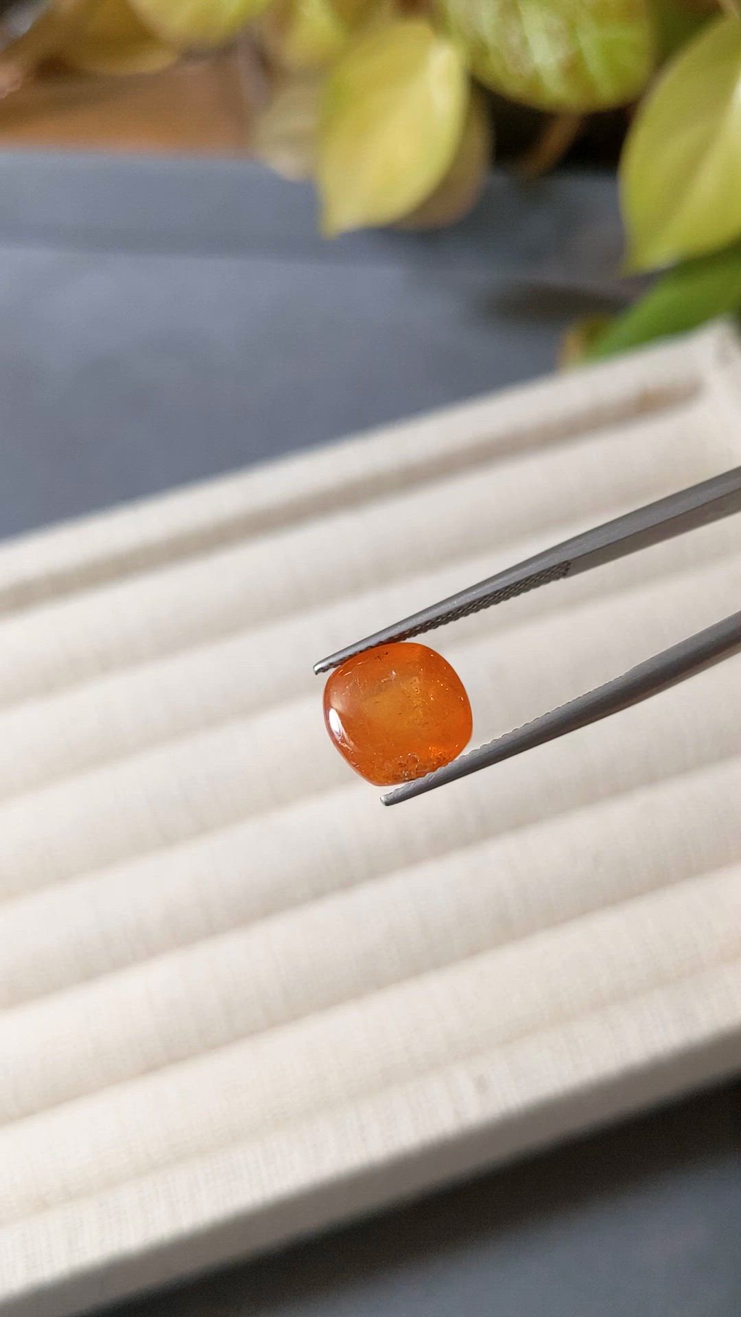 7.40 Ct. Orange Cabochon Spessartite Garnet from Nigeria Size Video