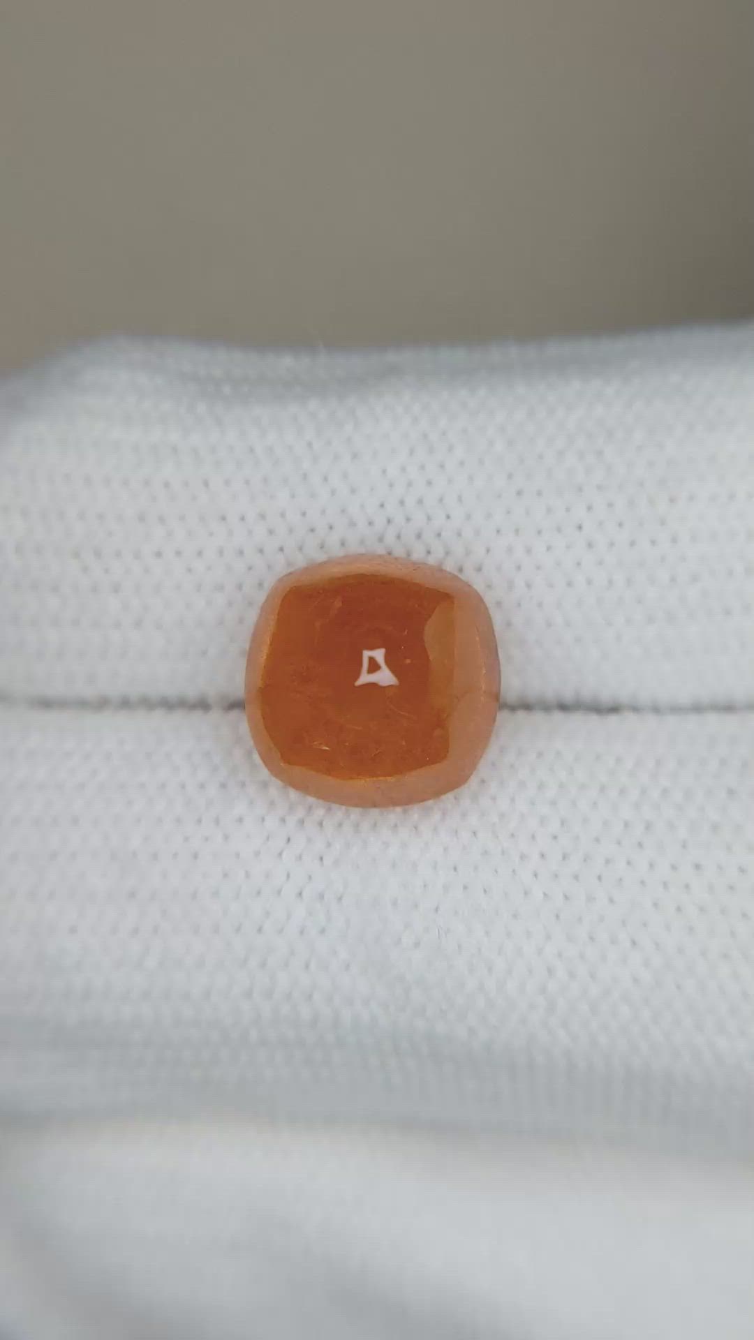 7.40 Ct. Orange Cabochon Spessartite Garnet from Nigeria Size Video