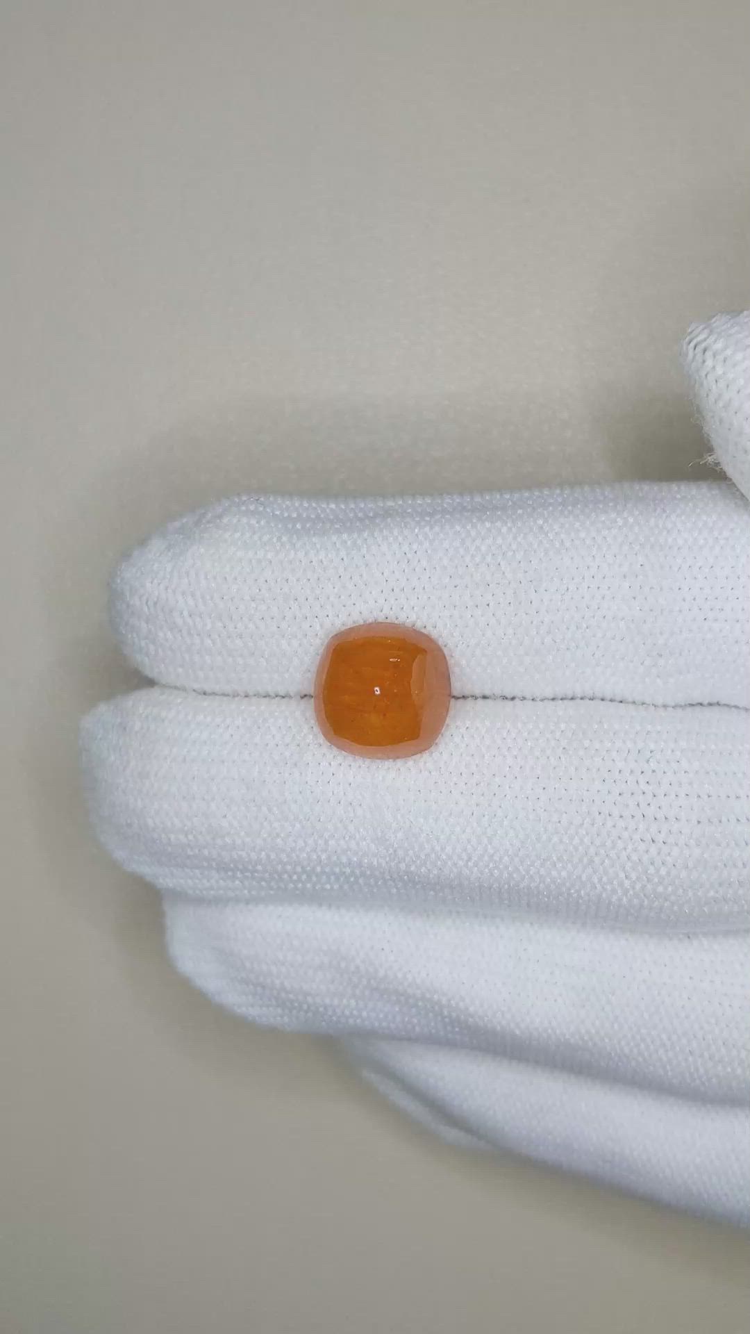 7.40 Ct. Orange Cabochon Spessartite Garnet from Nigeria Size Video
