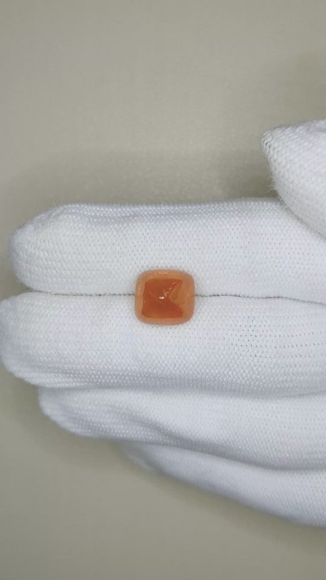 7.95 Ct. Orange Cabochon Spessartite Garnet from Nigeria Size Video