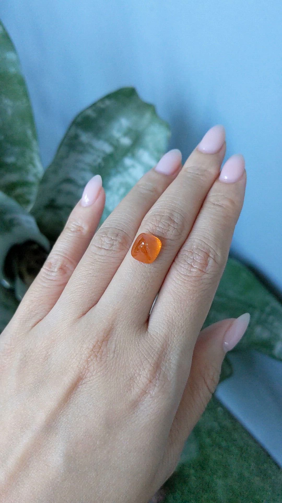 7.95 Ct. Orange Cabochon Spessartite Garnet from Nigeria Size Video