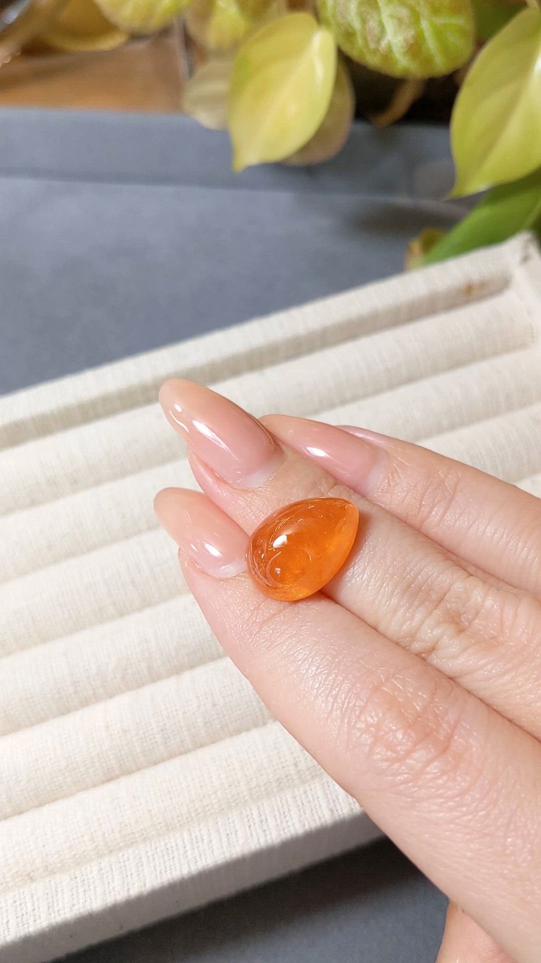 17.31 Ct. Orange Cabochon Spessartite Garnet from Nigeria Size Video