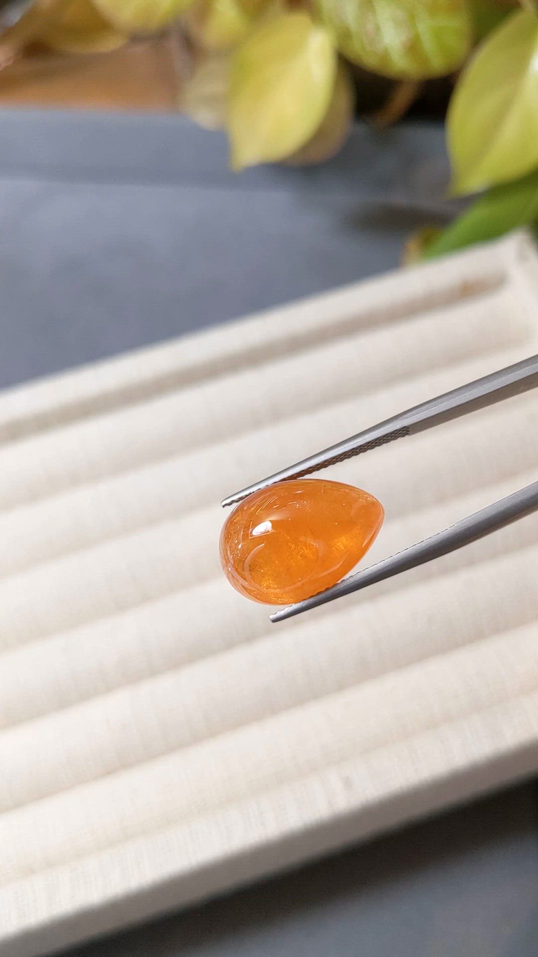 17.31 Ct. Orange Cabochon Spessartite Garnet from Nigeria Size Video