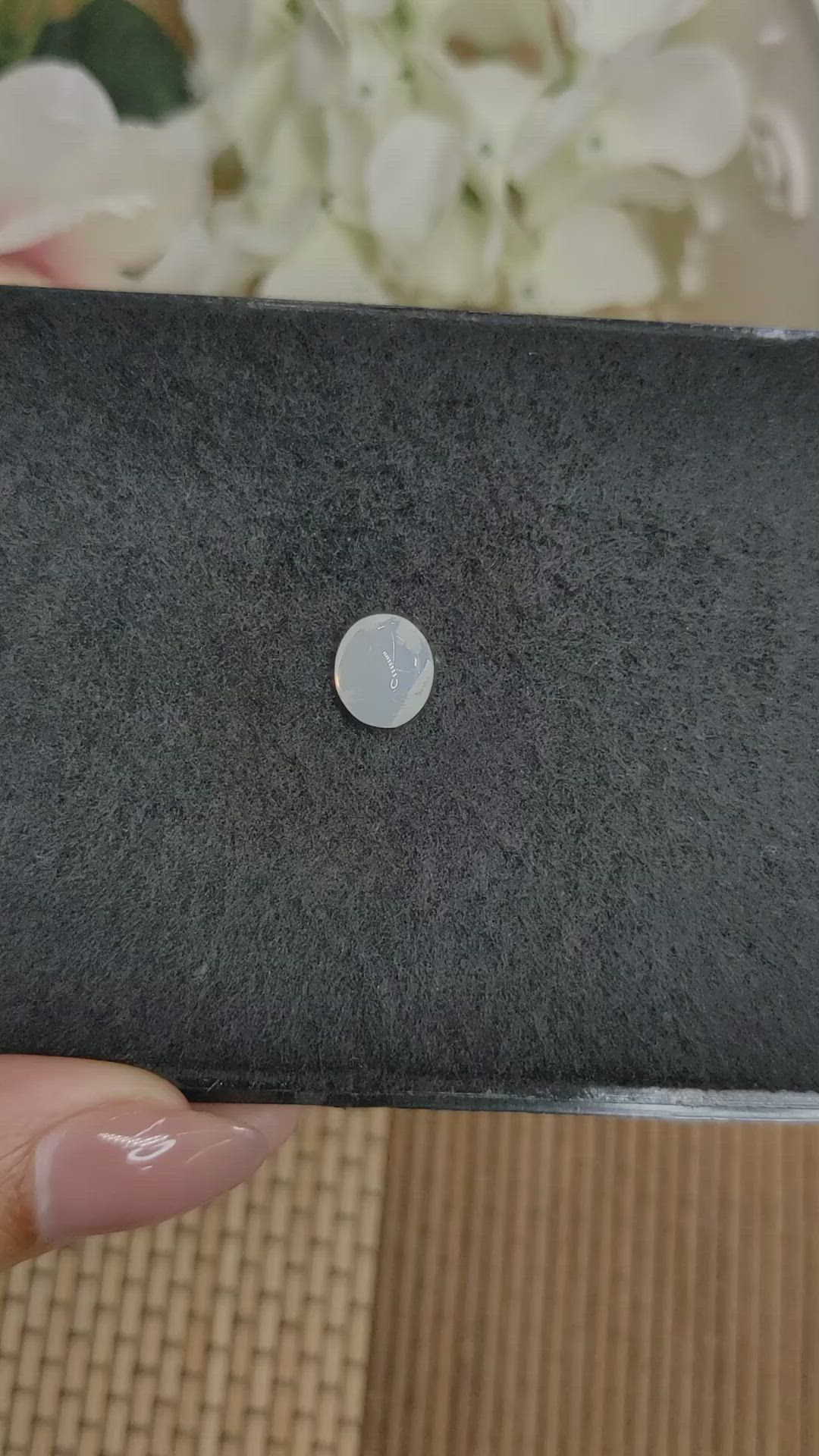 2.44 Ct. White Cabochon Moonstone from Ceylon (Sri Lanka) Size Video