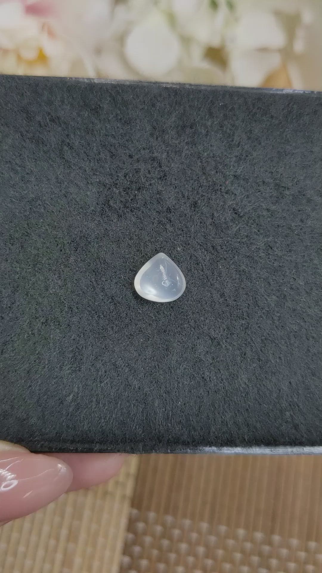 2.45 Ct. White Cabochon Moonstone from Ceylon (Sri Lanka) Size Video