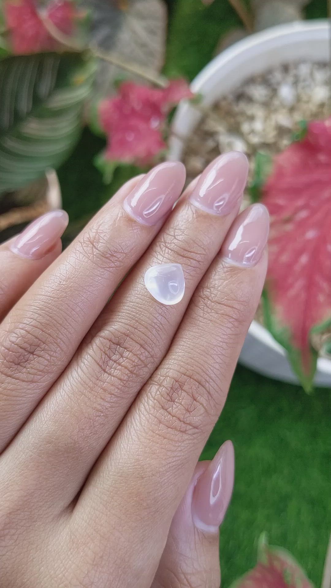 2.45 Ct. White Cabochon Moonstone from Ceylon (Sri Lanka) Size Video