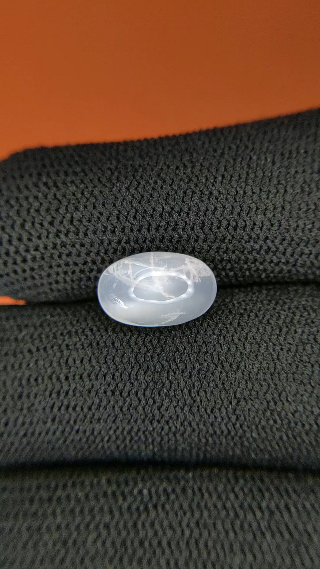 2.77 Ct. White Cabochon Moonstone from Ceylon (Sri Lanka) Size Video