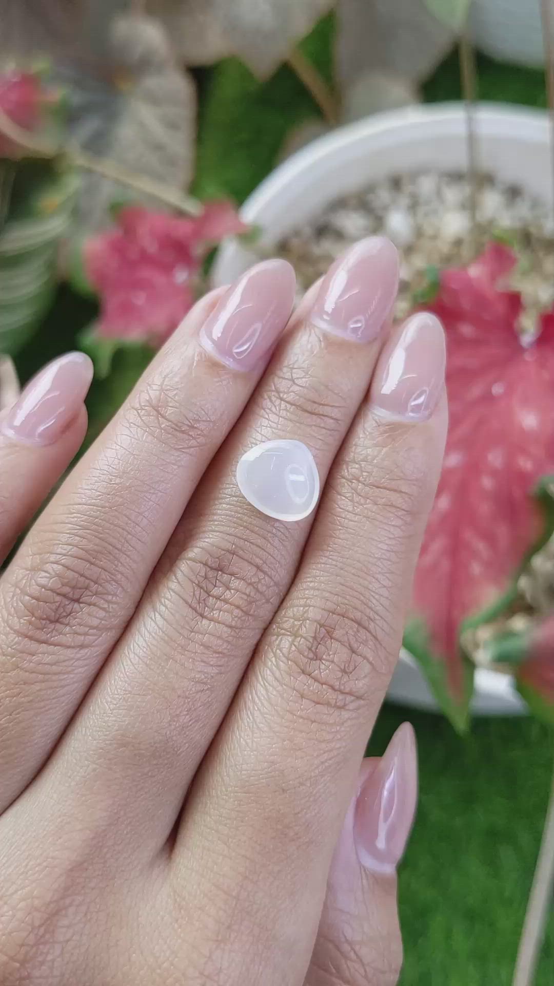 2.96 Ct. White Cabochon Moonstone from Ceylon (Sri Lanka) Size Video