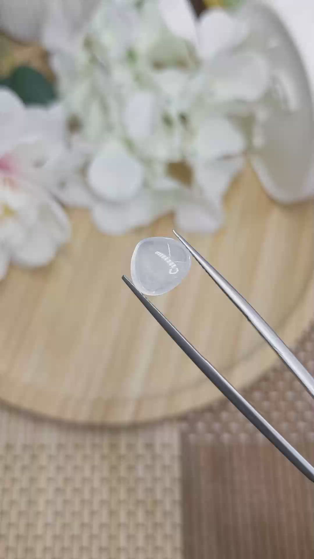 2.96 Ct. White Cabochon Moonstone from Ceylon (Sri Lanka) Size Video