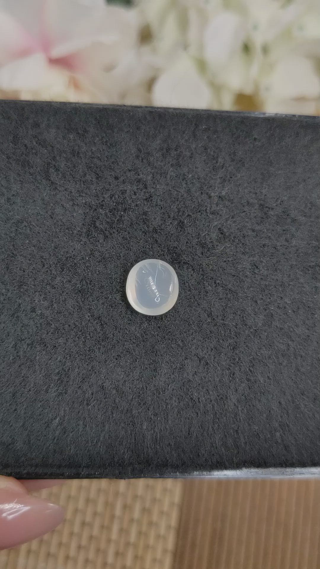 2.98 Ct. White Cabochon Moonstone from Ceylon (Sri Lanka) Size Video