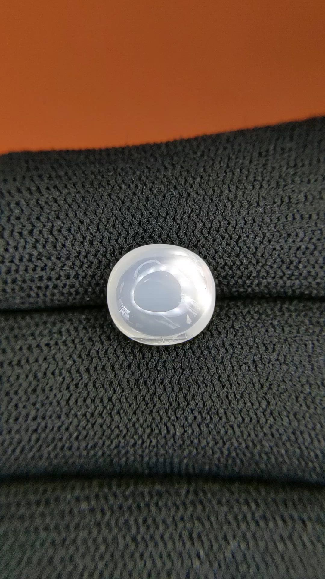 2.98 Ct. White Cabochon Moonstone from Ceylon (Sri Lanka) Size Video