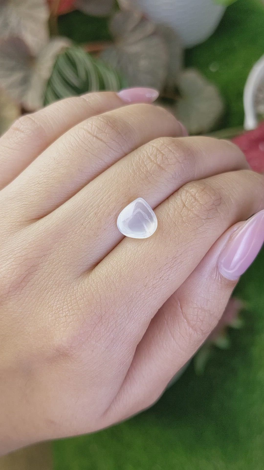 3.00 Ct. White Cabochon Moonstone from Ceylon (Sri Lanka) Size Video