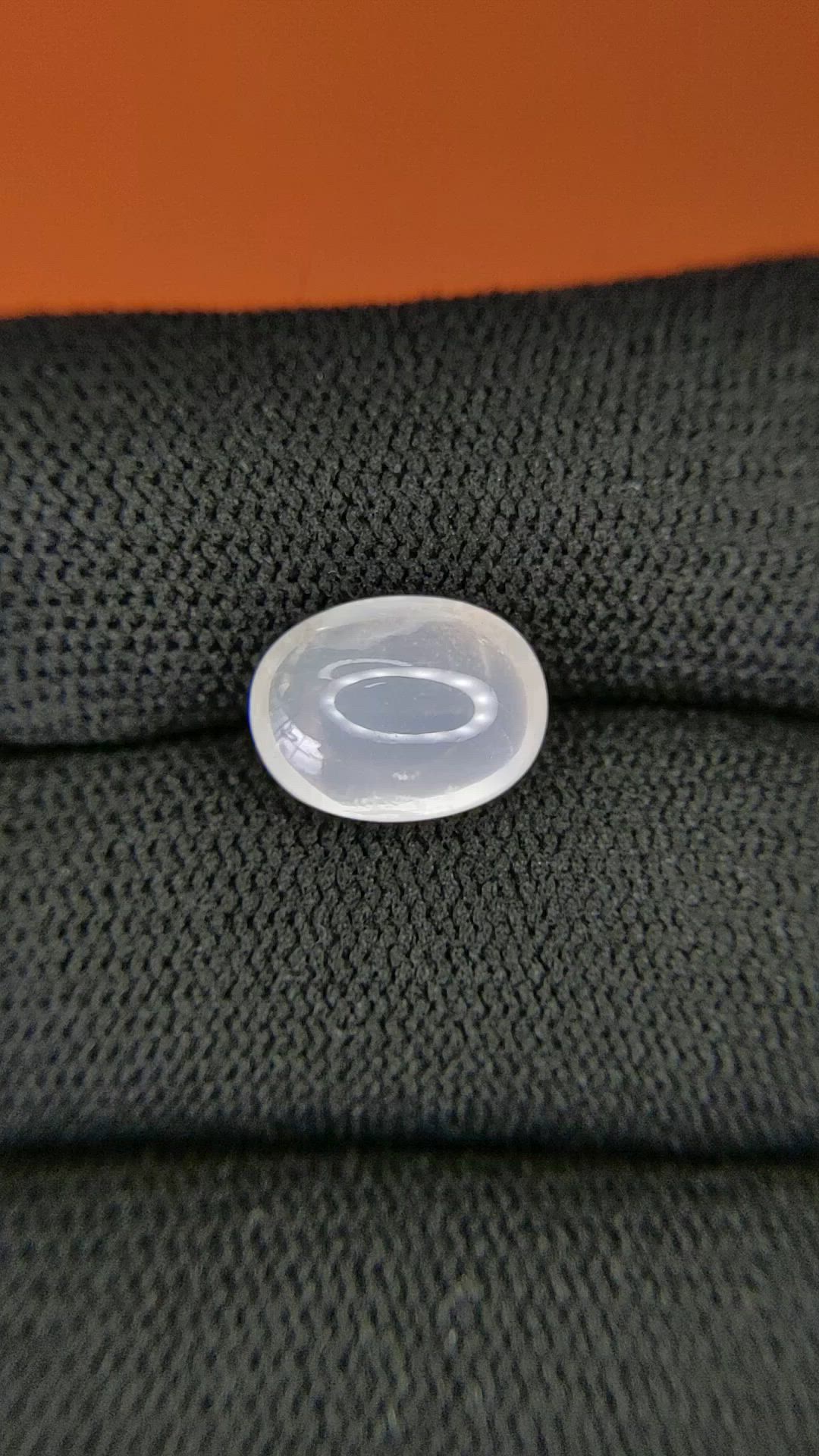 3.26 Ct. White Cabochon Moonstone from Ceylon (Sri Lanka) Size Video