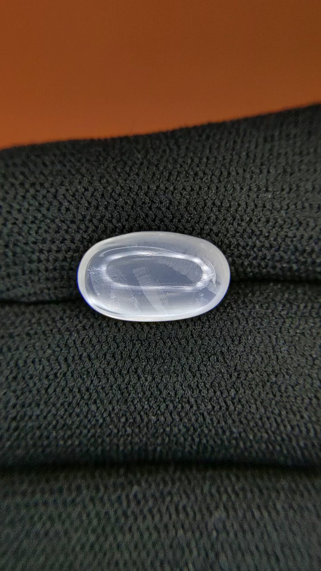 3.80 Ct. White Cabochon Moonstone from Ceylon (Sri Lanka) Size Video
