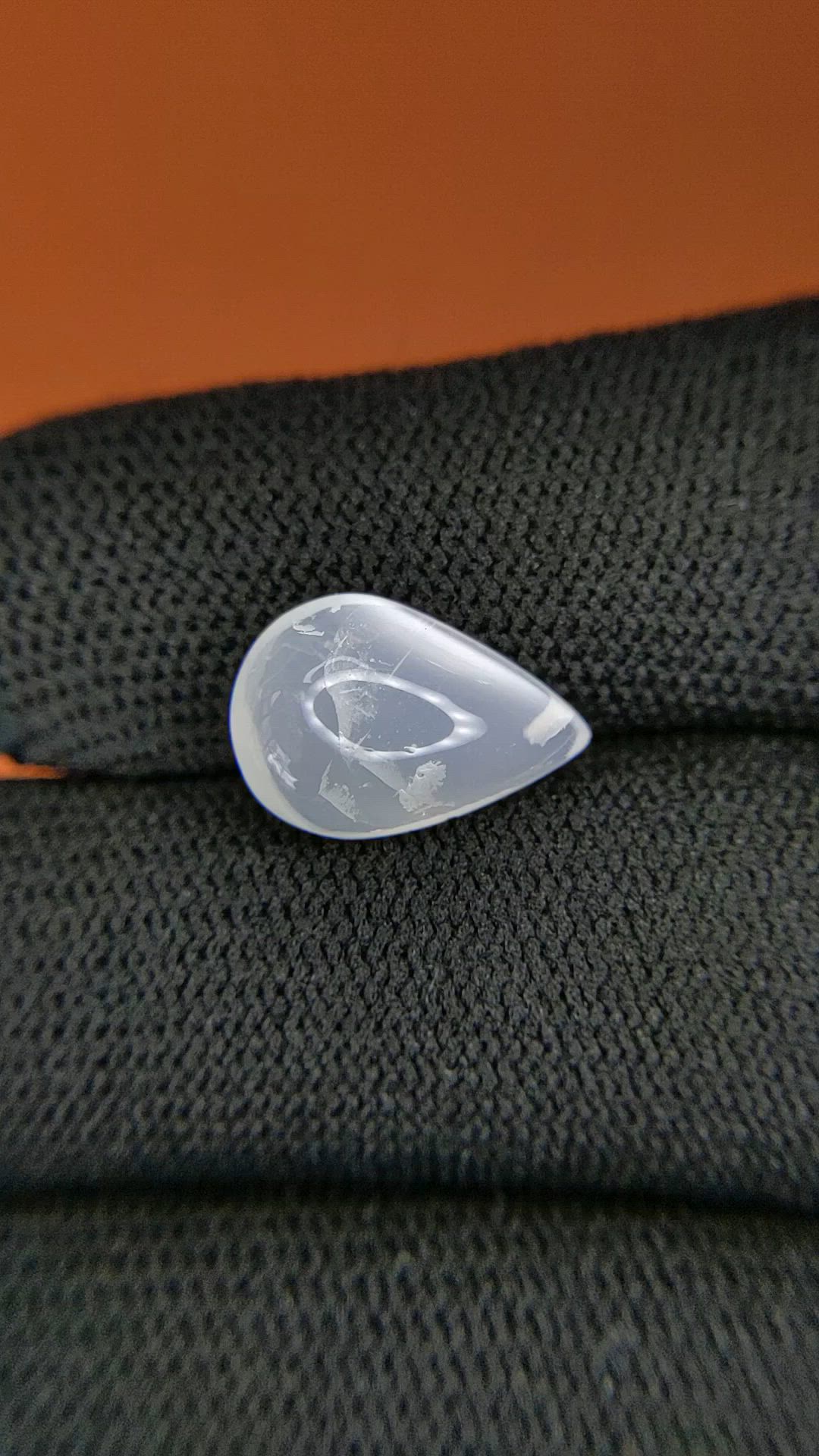 3.86 Ct. White Cabochon Moonstone from Ceylon (Sri Lanka) Size Video