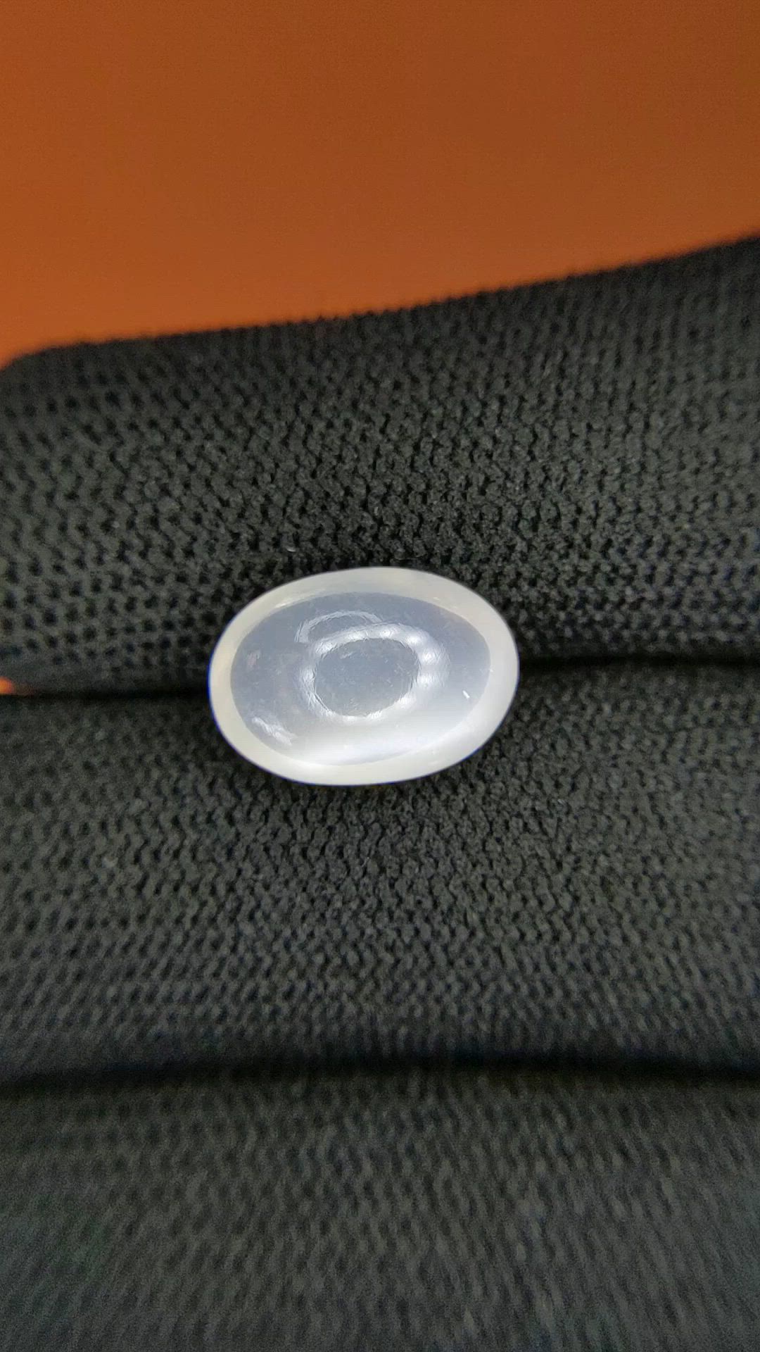 4.34 Ct. White Cabochon Moonstone from Ceylon (Sri Lanka) Size Video