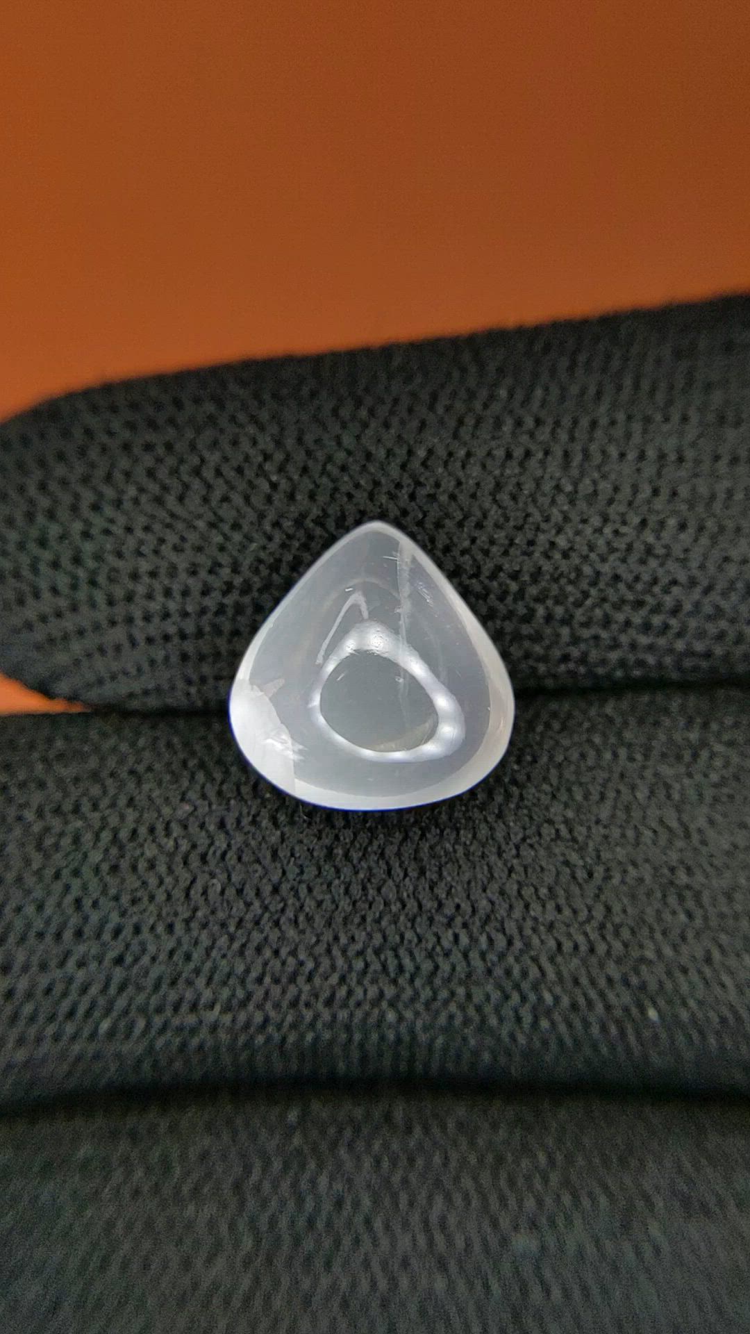 4.67 Ct. White Cabochon Moonstone from Ceylon (Sri Lanka) Size Video