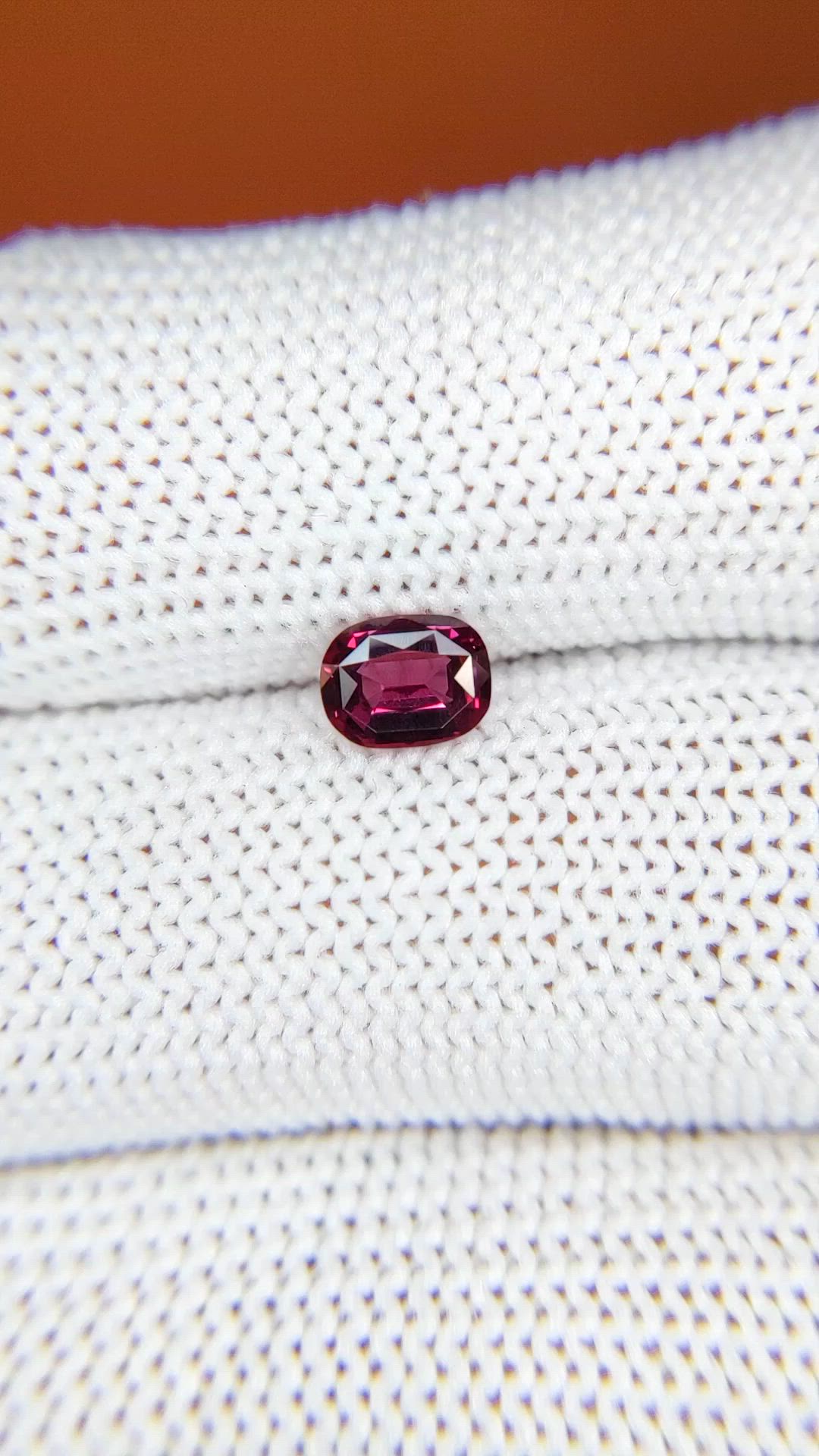 0.60 Ct. Purplish Pink Rhodolite Garnet from Ceylon (Sri Lanka) Size Video