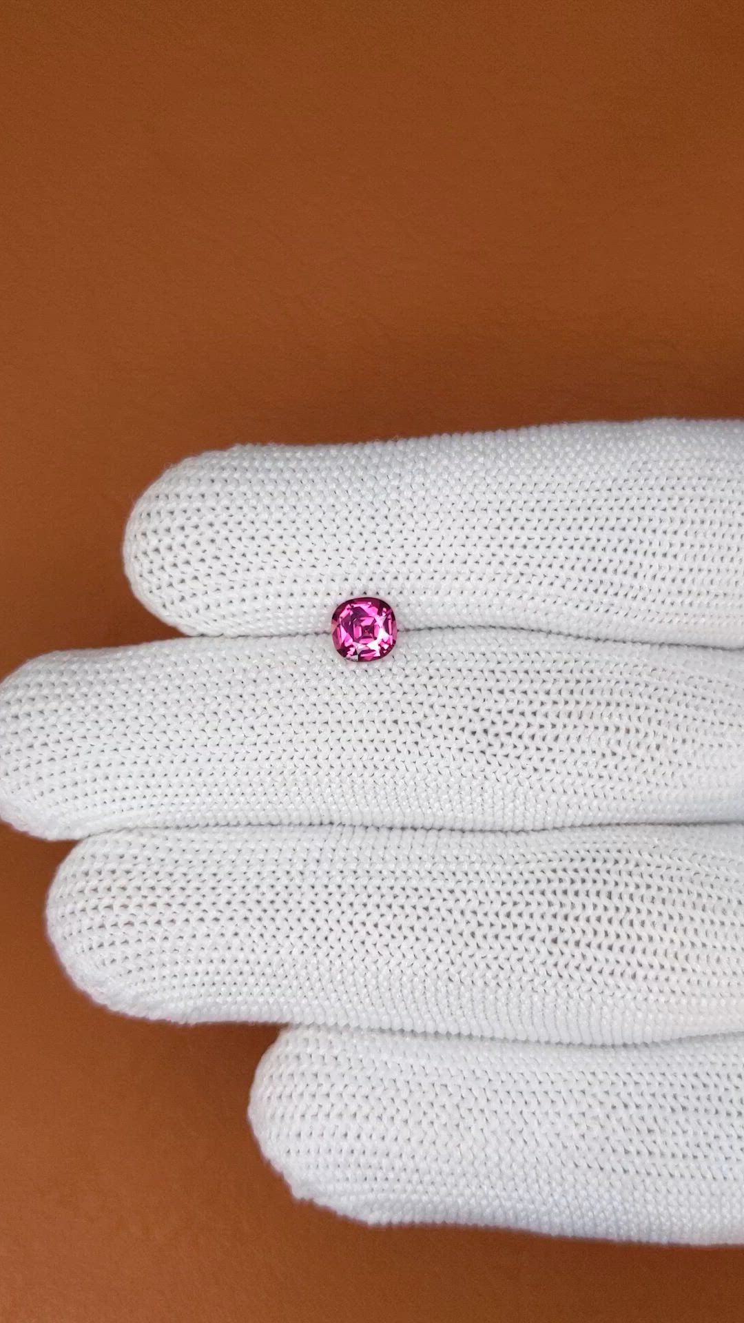 0.75 Ct. Purplish Pink Rhodolite Garnet from Ceylon (Sri Lanka) Size Video