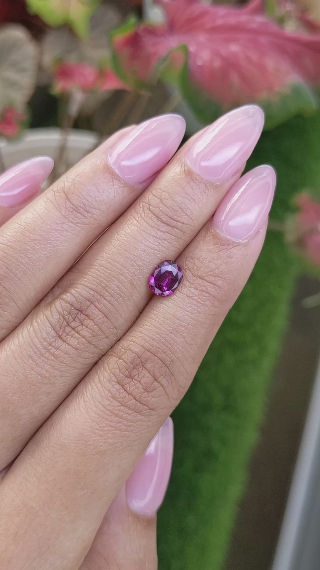 1.10 Ct. Purple Rhodolite Garnet from Ceylon (Sri Lanka) Size Video