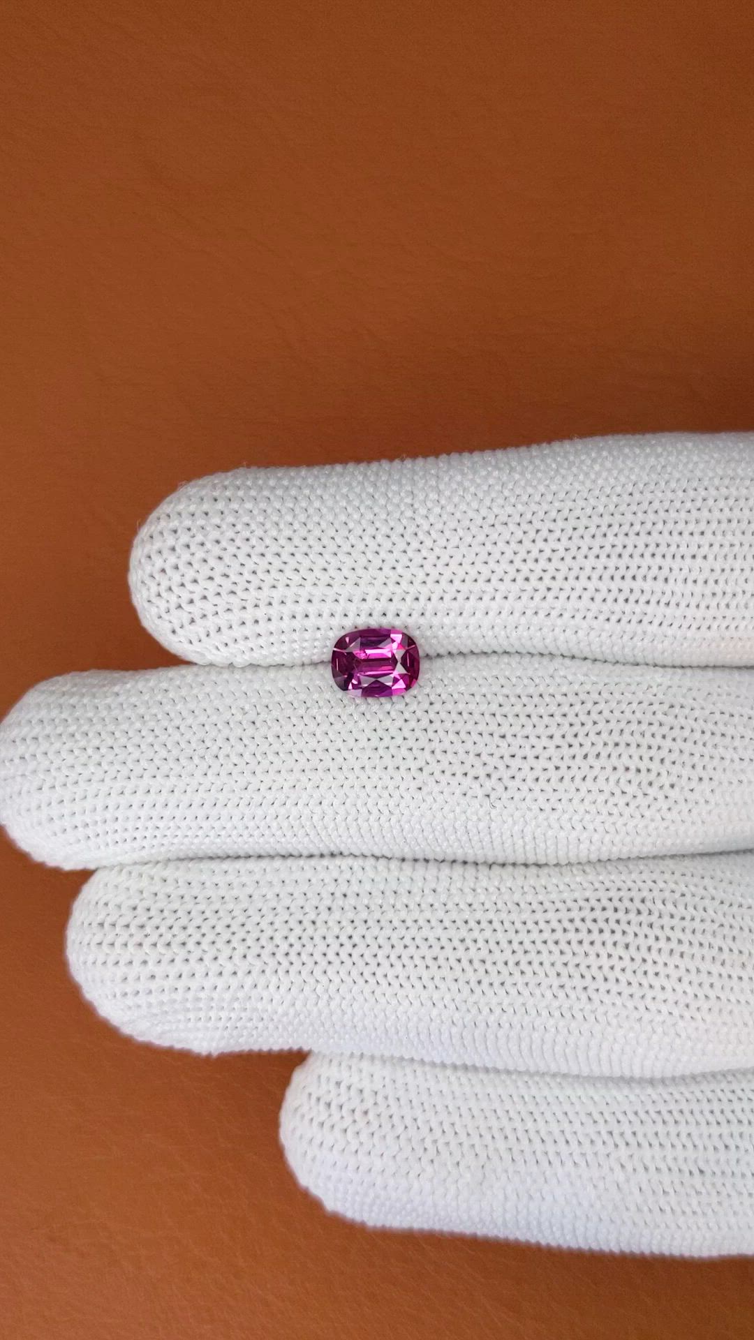 1.10 Ct. Purple Rhodolite Garnet from Ceylon (Sri Lanka) Size Video