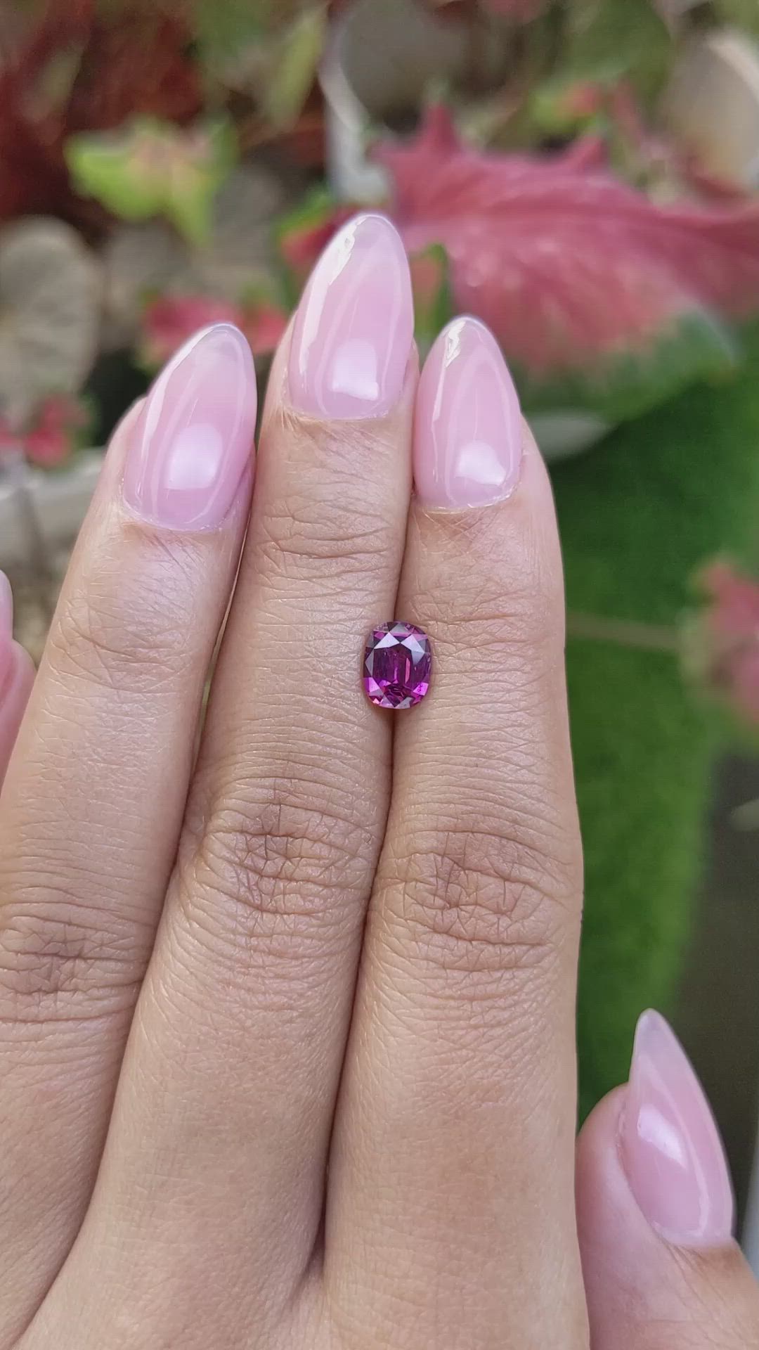 1.10 Ct. Purple Rhodolite Garnet from Ceylon (Sri Lanka) Size Video