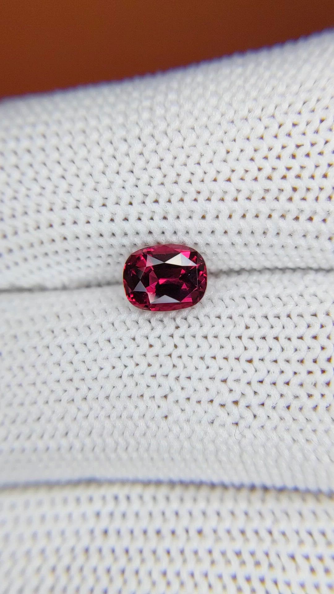 1.22 Ct. Red Rhodolite Garnet from Ceylon (Sri Lanka) Size Video