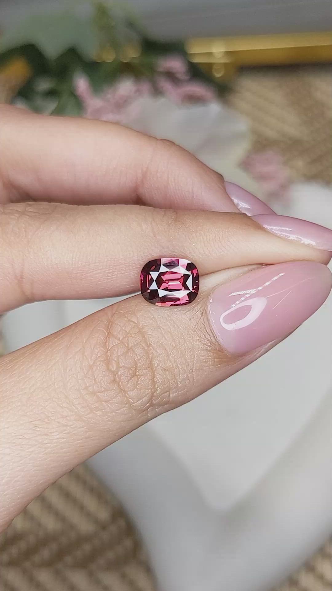 1.95 Ct. Red Rhodolite Garnet from Ceylon (Sri Lanka) Size Video
