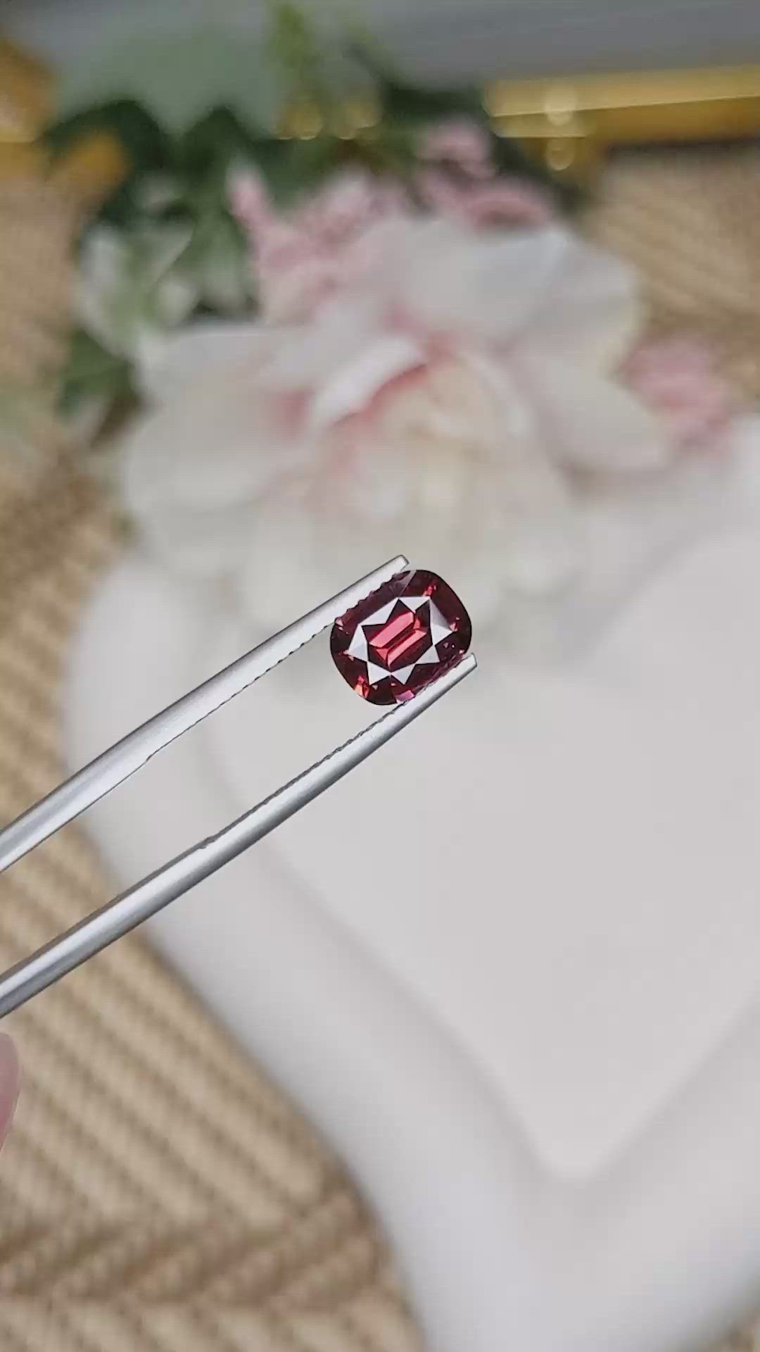1.95 Ct. Red Rhodolite Garnet from Ceylon (Sri Lanka) Size Video