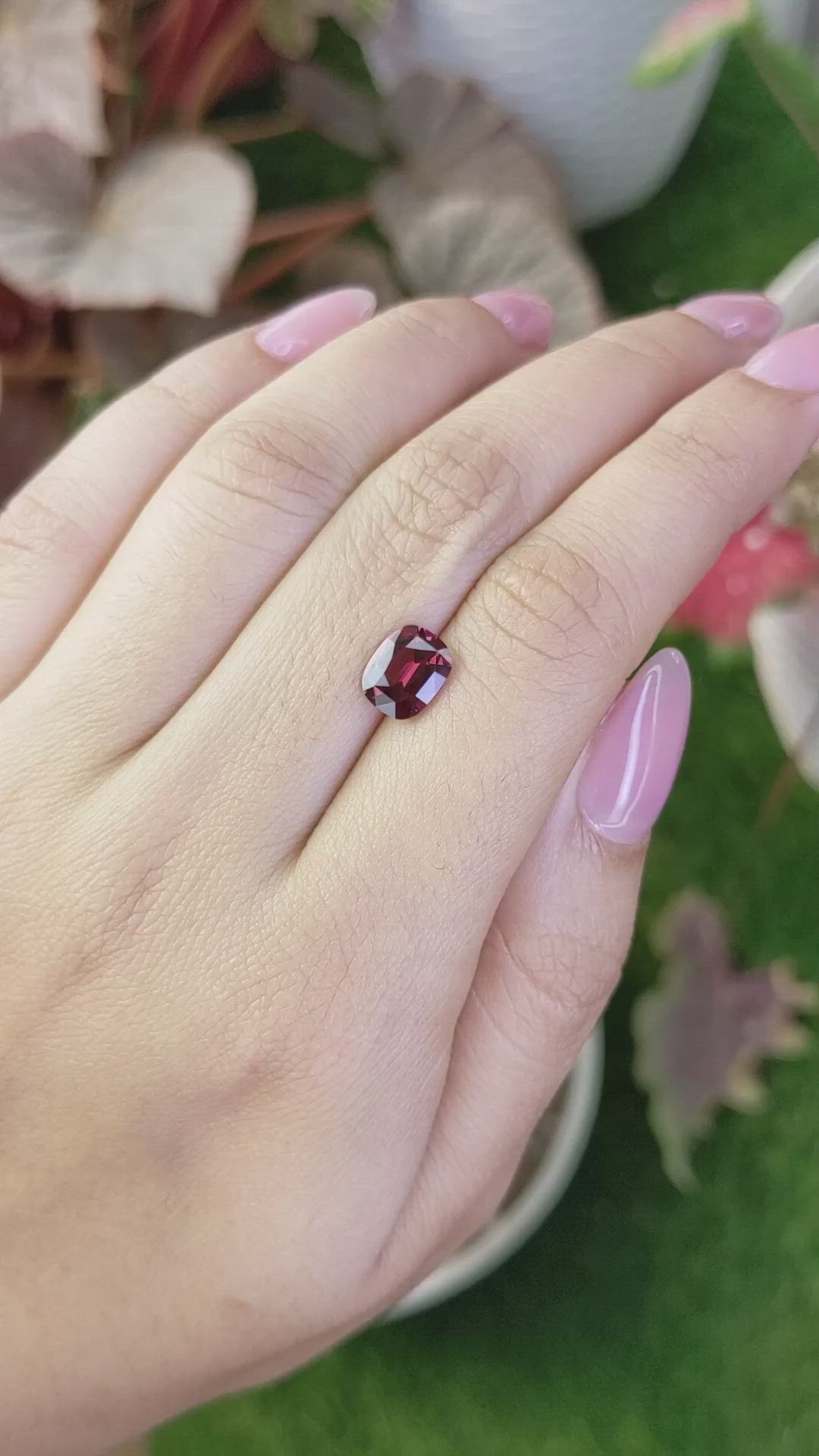 1.95 Ct. Red Rhodolite Garnet from Ceylon (Sri Lanka) Size Video