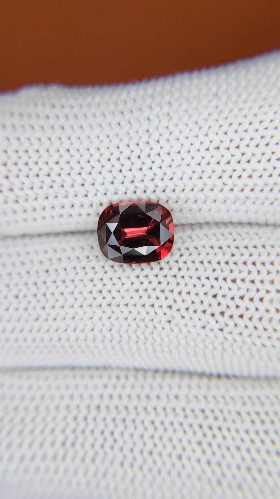 1.95 Ct. Red Rhodolite Garnet from Ceylon (Sri Lanka) Size Video
