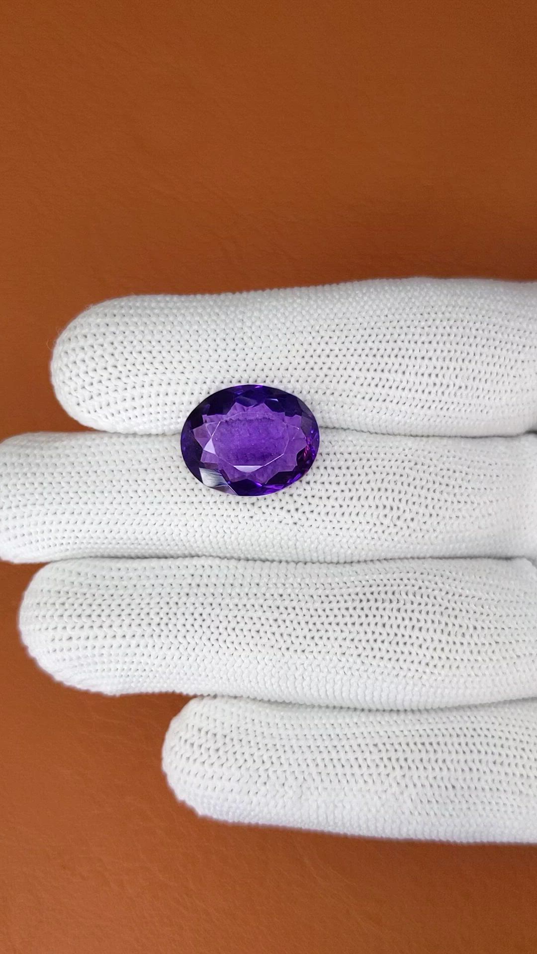 9.66 Ct. Purple Amethyst from Brazil Size Video